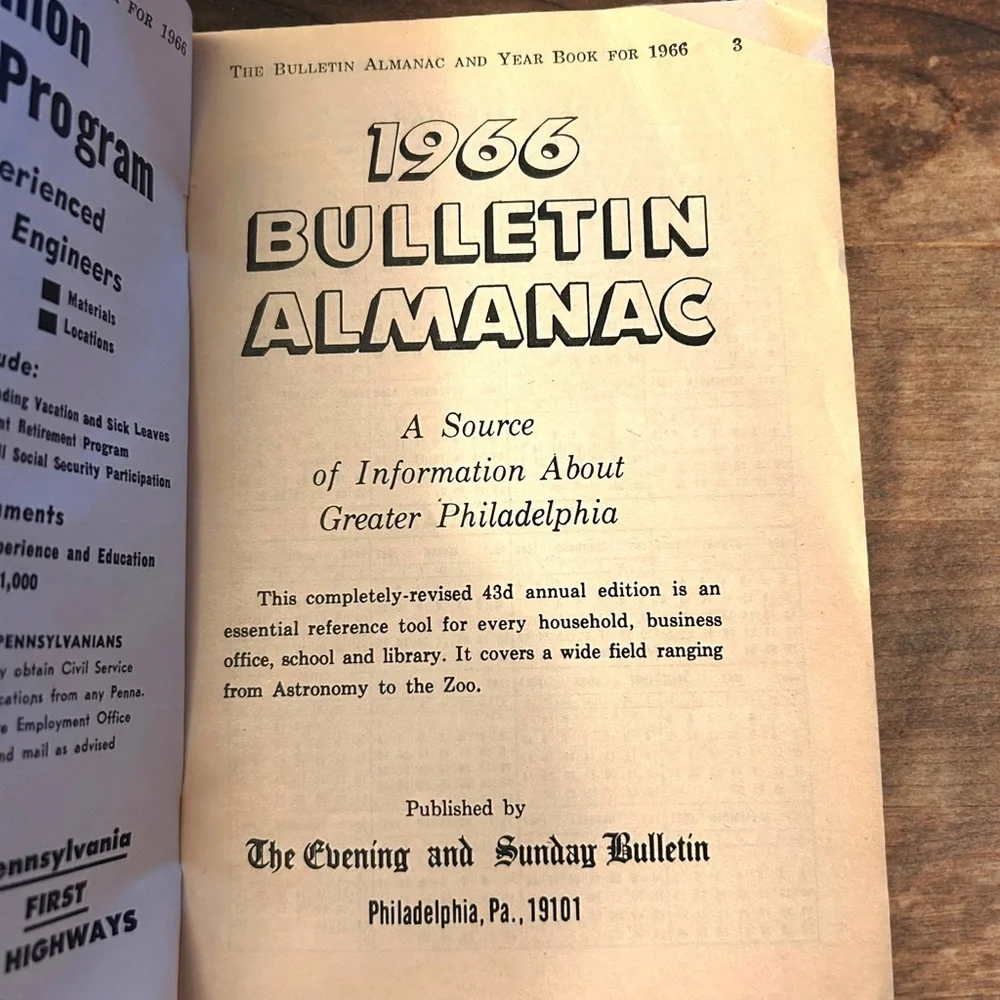 Book Bulletin Almanac 1966 Philadelphia Vintage Antiquarian Reference Philly - Picture 5 of 6